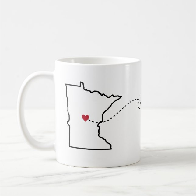 Minnesota to Utah - Heart2Heart Coffe Mugg (Vänster)