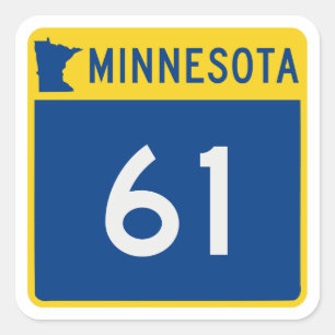 Minnesota Trunk Highway 61 Fyrkantigt Klistermärke