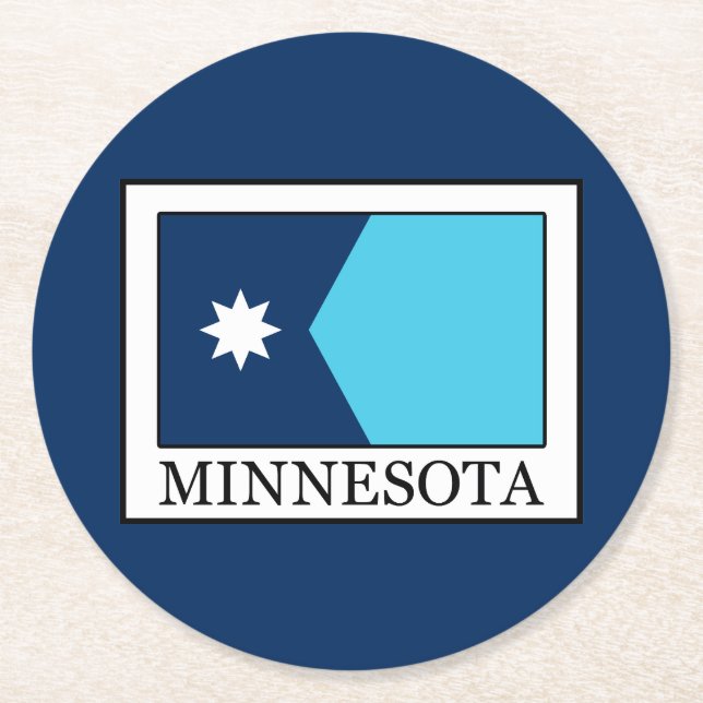 Minnesota Underlägg Papper Rund (Framsidan)