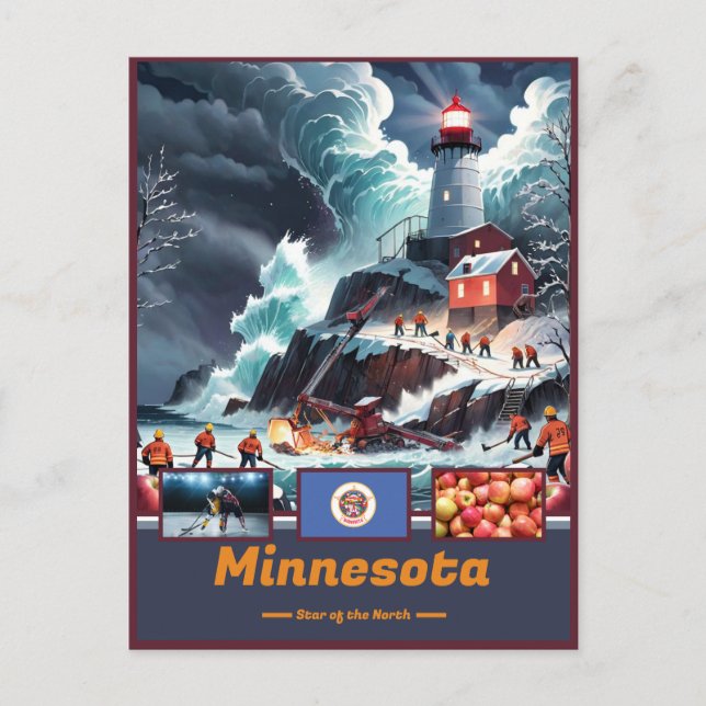 Minnesota Underverk & Motto Vykort (Framsida)