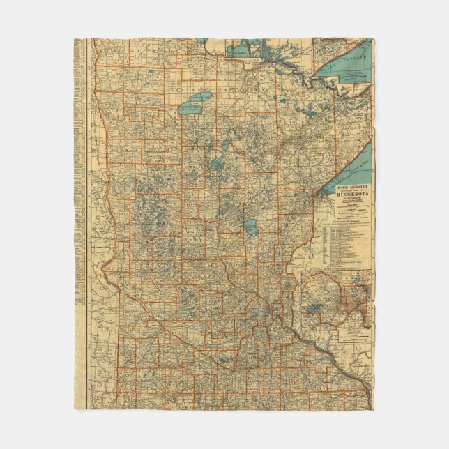 Minnesota vägkarta fleecefilt (Framsidan)