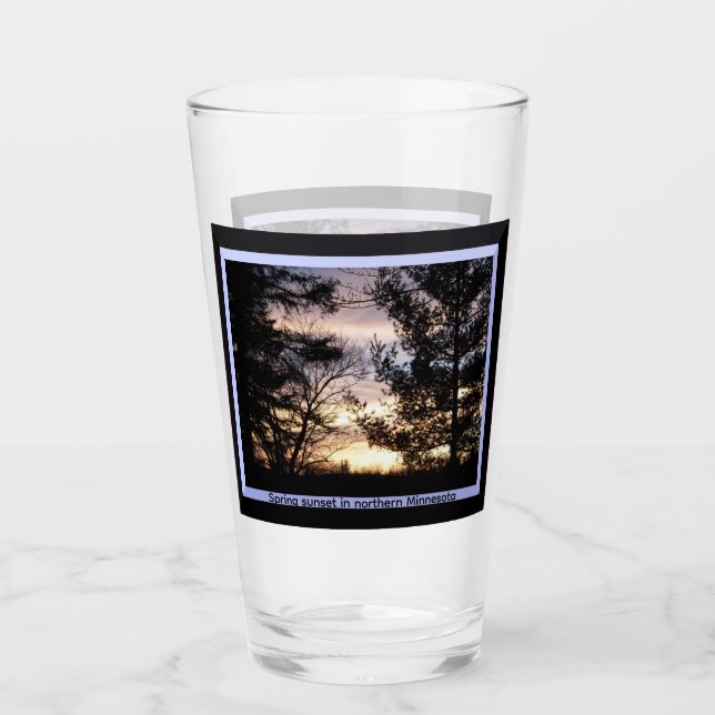 Minnesota vår solnedgång glas kopp (Framsida)
