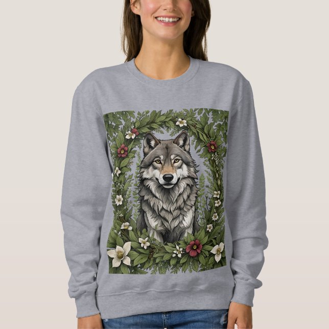 Minnesota-Vargen omgiven av Dam Slipper Flower T Shirt (Framsida)