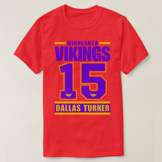 Minnesota Vikings Dallas Turner 15 American Playe T Shirt (Design framsida)