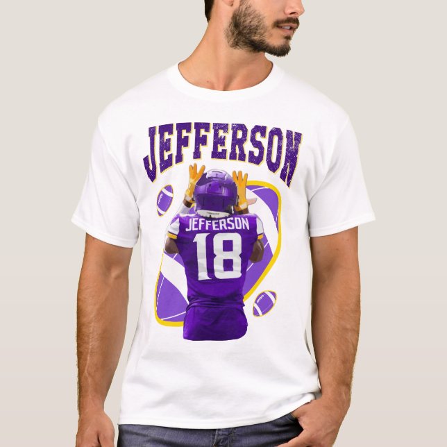 Minnesota Vikings Jefferson Jersey NFL Football T Shirt (Framsida)