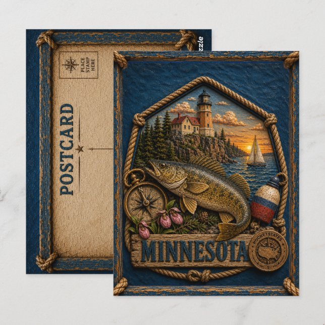 Minnesota Vintage Resa Vykort (Fram/baksida)