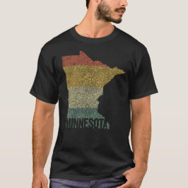 Minnesota Vintage Retro Sunset Färg Distress T Shirt