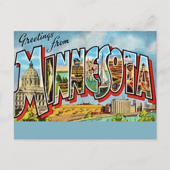 Minnesota Vintage vykort (Framsida)