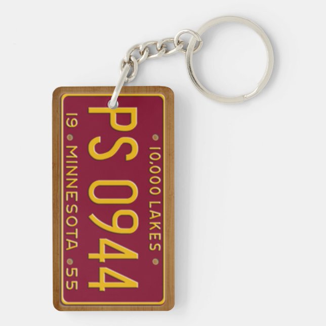 Minnesota vintageregistreringsskylt 1955 Keychain (Baksidan)