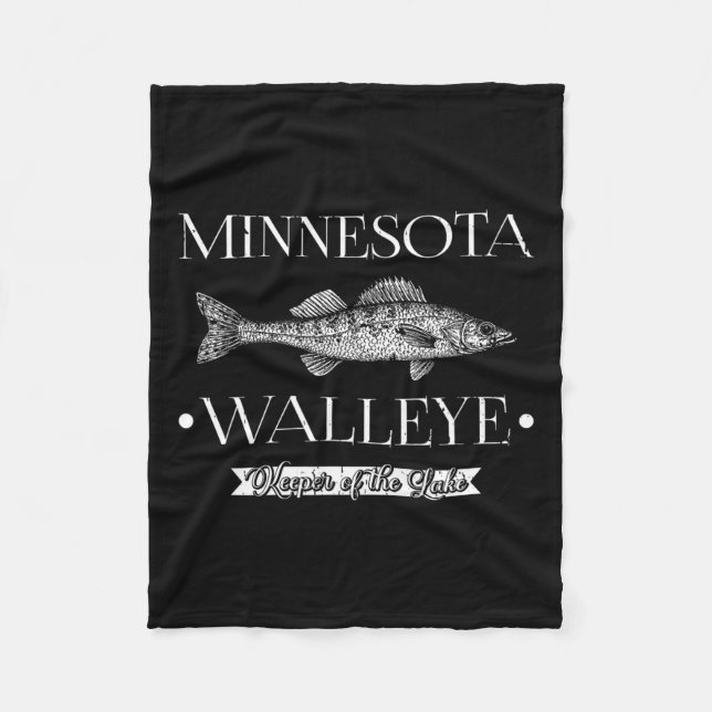 Minnesota Walleye Midwest Fisherman Angler Fleecefilt (Framsidan)