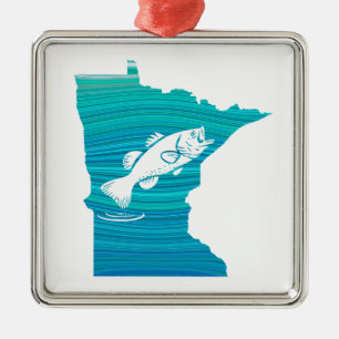 Minnesota Wave Fishing Julgransprydnad Metall