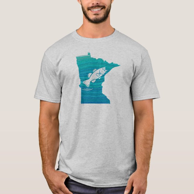 Minnesota Wave Fishing T Shirt (Framsida)