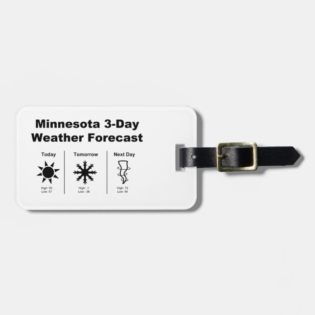 Minnesota Weather-prognos Bagagebricka (Horisontell Framsida)