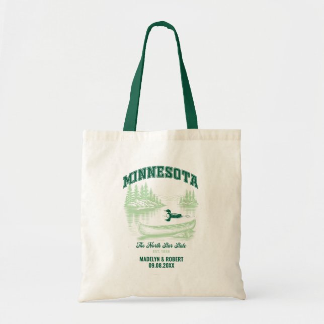 Minnesota Wedding Welcome Bag, State Love Tygkasse (Framsidan)
