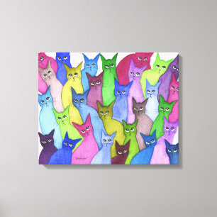 Minnesota Whimsical Cats Canvastryck