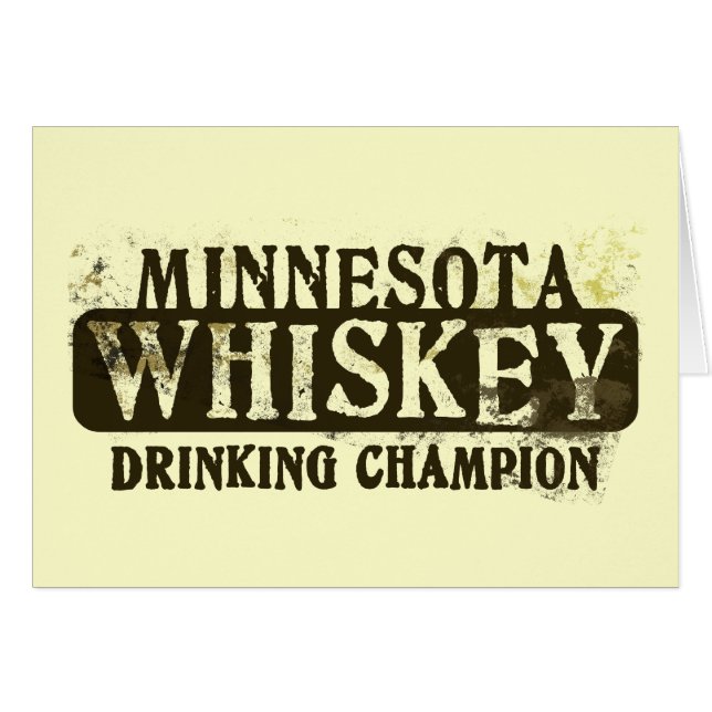 Minnesota Whiskey som dricker mästare Hälsningskort (Framsidan Horizontal)