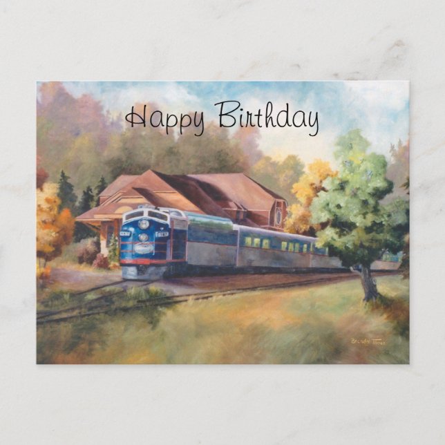 Minnesota Zephyr Tåg Birthday Vykort (Framsida)