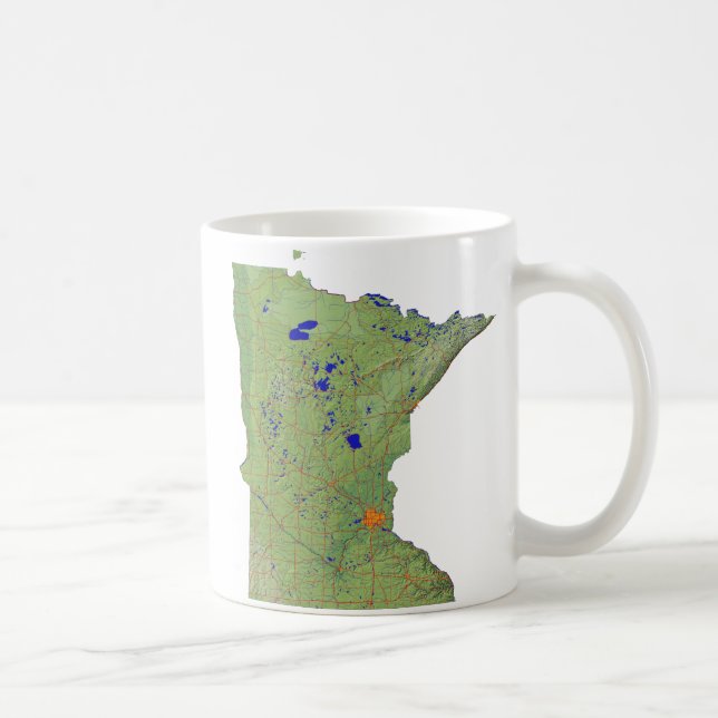 Minnesotan Flagga + Karta Mugg (Höger)