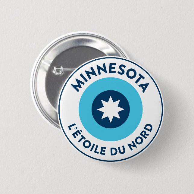 Minnesotan L'Étoile Du Nord Roundel Knapp (Framsida & baksida)