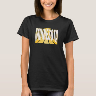 Minnesotan Lila & Gult Minnesota Retro Stripe T Shirt
