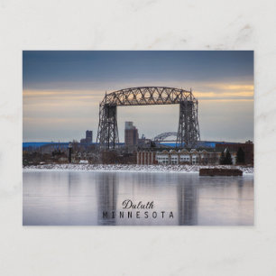 Minnesotas Aerial Lift Bridge och isig spegling Vykort