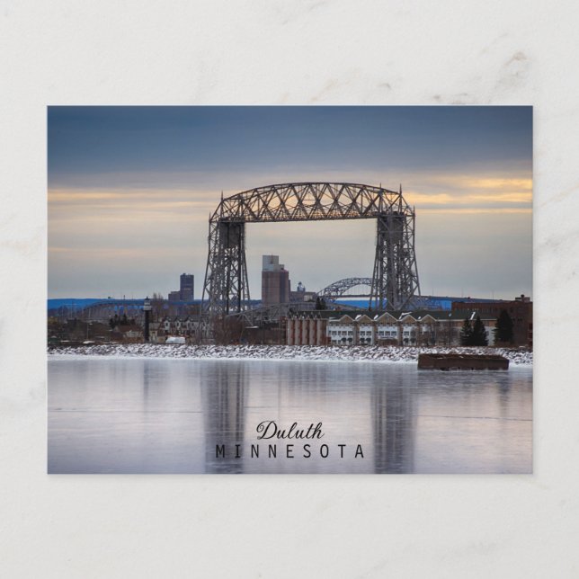 Minnesotas Aerial Lift Bridge och isig spegling Vykort (Framsida)