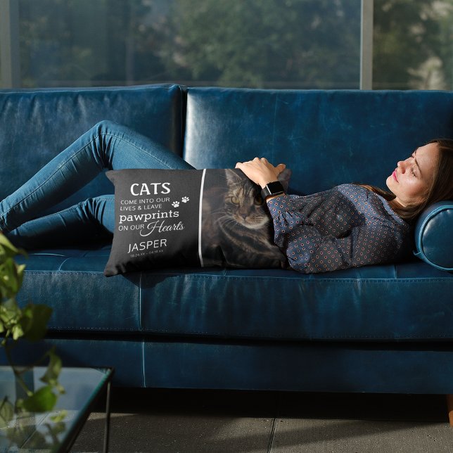 Minnesplats för foto-tribute för Cat Lovers Lumbarkudde (Skapare uppladdad)