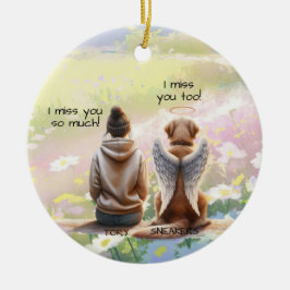 Minnesplats för kvinnor och Hund Julgransprydnad Keramik