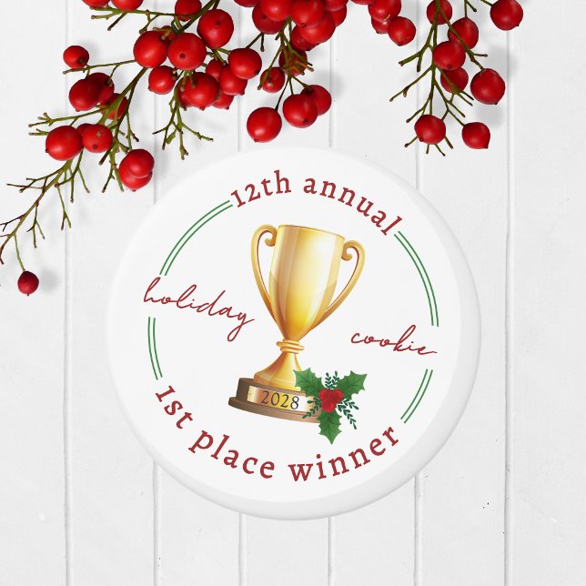 Minnespriset för årets vinnare i Tävling Magnet (Christmas Holiday Competition Prize Magnet for the Winner. Great for Cookie & Sweater Contests!)