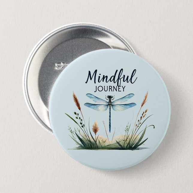 Minnesresa - Dragonfly Nature Knapp (Framsida & baksida)