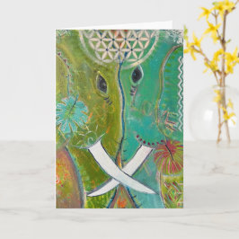 Minnesrötter Elefanter hälsningar -blank Kort