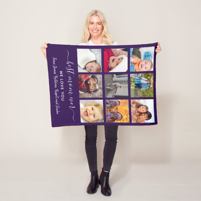 Minnessak Bästa mamma någonsin Foto Collage Mors d Fleecefilt (På plats)