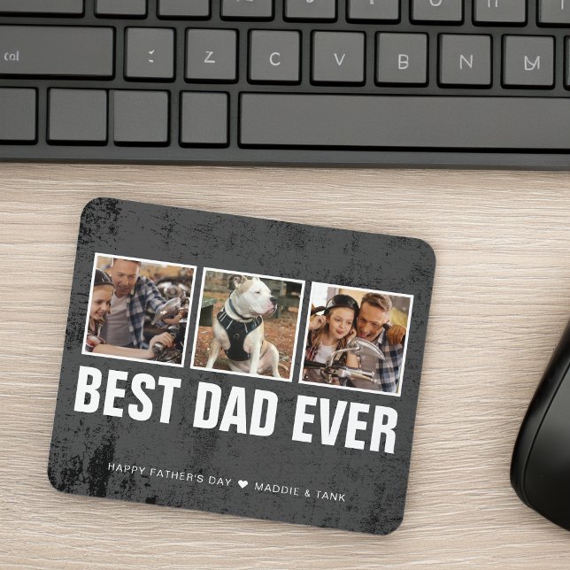 Minnessak Bästa pappa någonsin Fars dag Foto Colla Musmatta (Keepsake Best Dad Ever Father's Day Photo Collage Mouse Pad)