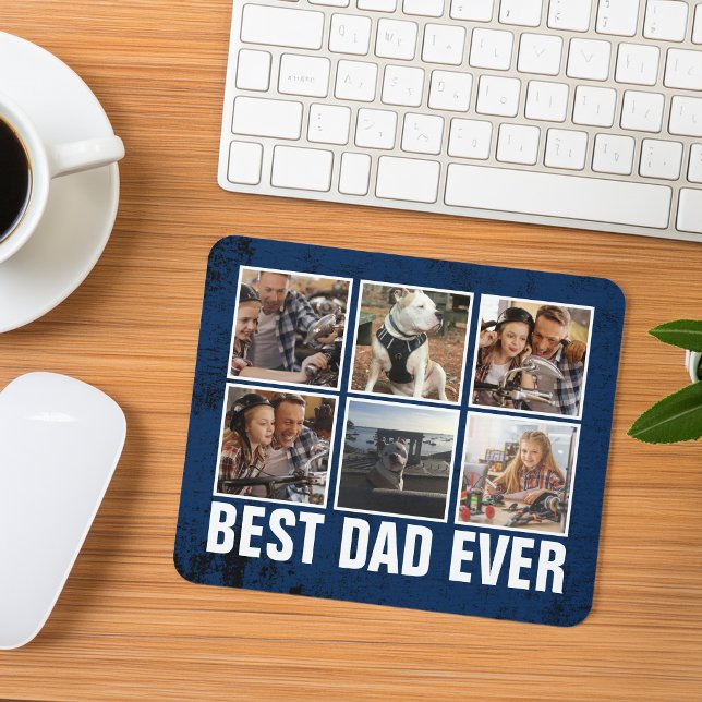 Minnessak Bästa pappa någonsin Fars dag Foto Colla Musmatta (Keepsake Best Dad Ever Father's Day Photo Collage Mouse Pad)