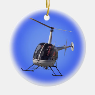 Minnessak för helikopter för julgransprydnad keramik