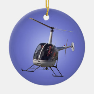 Minnessak för helikopter för julgransprydnad keramik