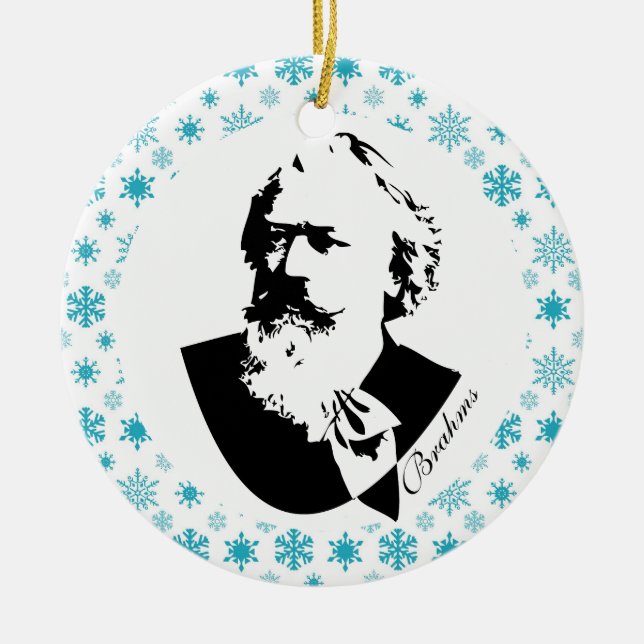 Minnessak för jul för Brahms kompositörmusik Julgransprydnad Keramik (Framsidan)