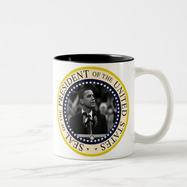 Minnessak för presidentObama invigning Två-Tonad Mugg (Höger)