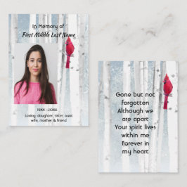 Minnessak Kardinalfågel Visitkort