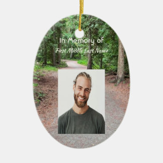 Minnessak Kristna Stigleden Promenad Vandring Skog Julgransprydnad Keramik