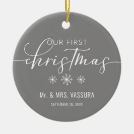 Minnessak Vårt Första Jul Foto Julgransprydnad Keramik