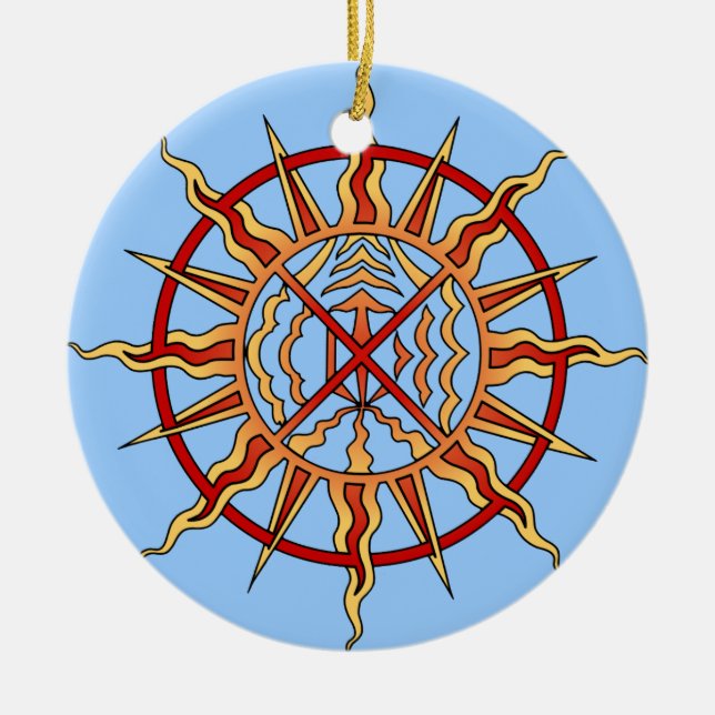 Minnessaker för nationer för infödd konstprydnad julgransprydnad keramik (Framsidan)