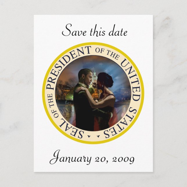 Minnessaker för presidentObama invigning Meddelande Vykort (Framsida)