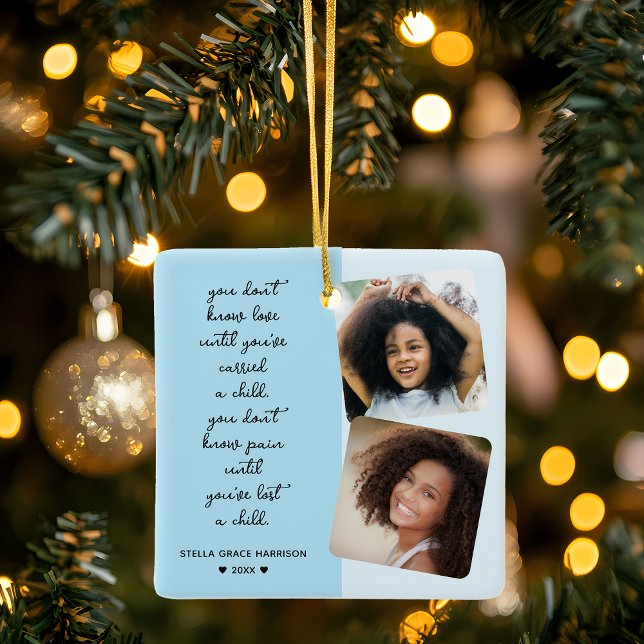 Minnessaker Förlust Av Barnfoton Julgransprydnad Keramik (Remembrance Keepsake Loss Of Child Photos Ceramic Ornament)
