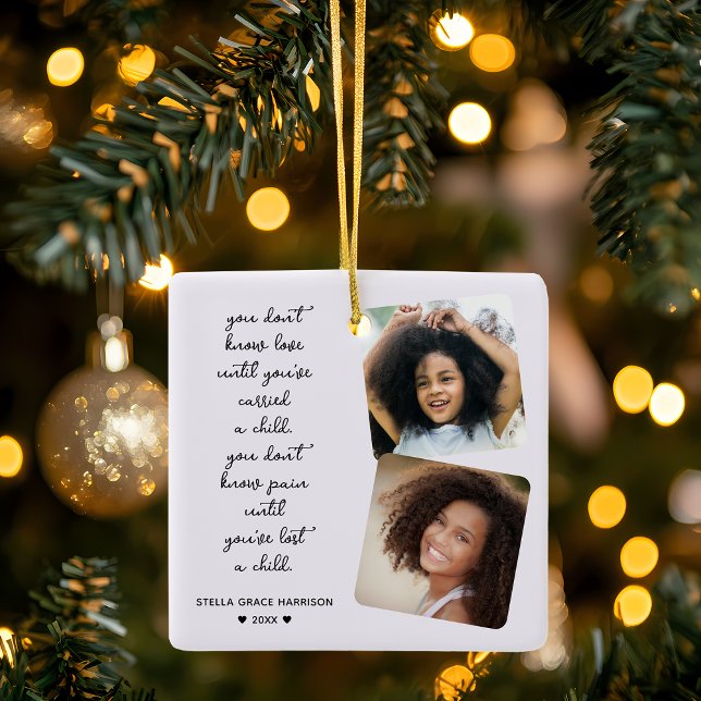 Minnessaker Förlust Av Barnfoton Julgransprydnad Keramik (Remembrance Keepsake Loss Of Child Photos Ceramic Ornament)