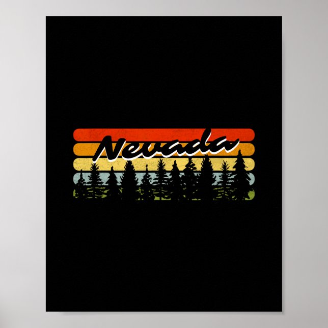 Minnessaker från Nevada Skog Solnedgång Träd Stuga Poster (Framsidan)