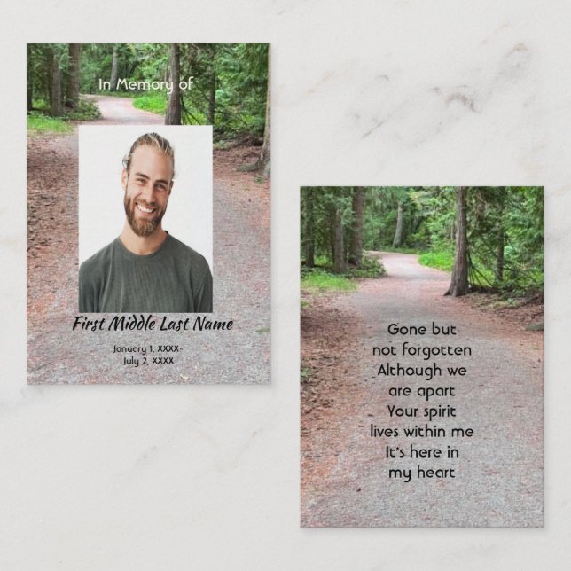 Minnessaker Minnesvärd Vacker Skog Träd Park, Visitkort (Fram/baksida)