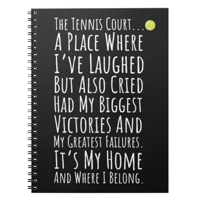 Minnessaksvänliga tennispresenter för lagspelande  anteckningsbok (Framsidan)
