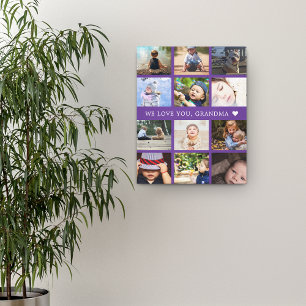 Minnessammanställning Foto Collage Mormor Lila Canvastryck