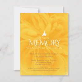 Minnesservice för begravningsinbjudningar i gul ro inbjudningar